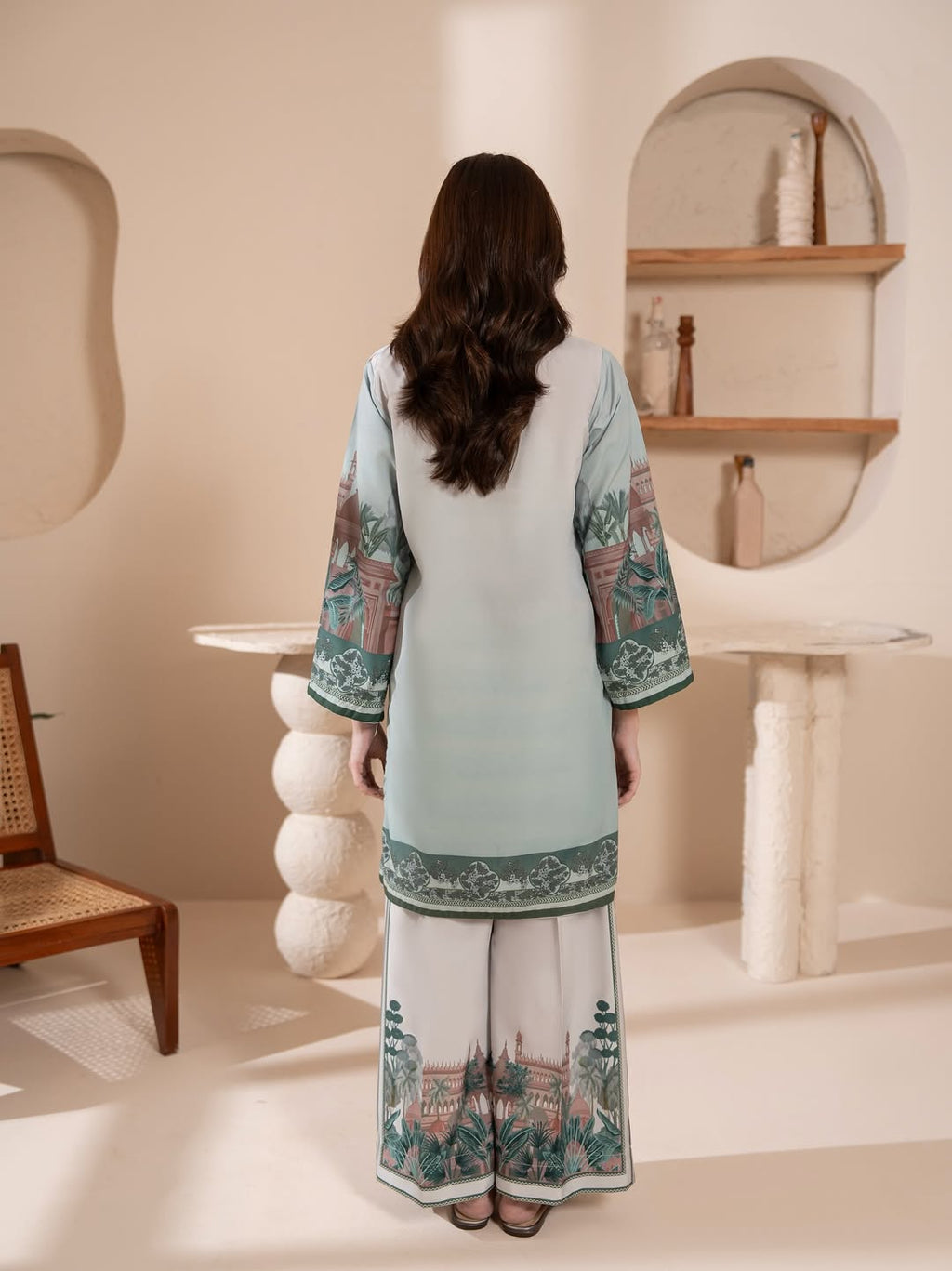 Mint Green Printed Co-ord Set for Women