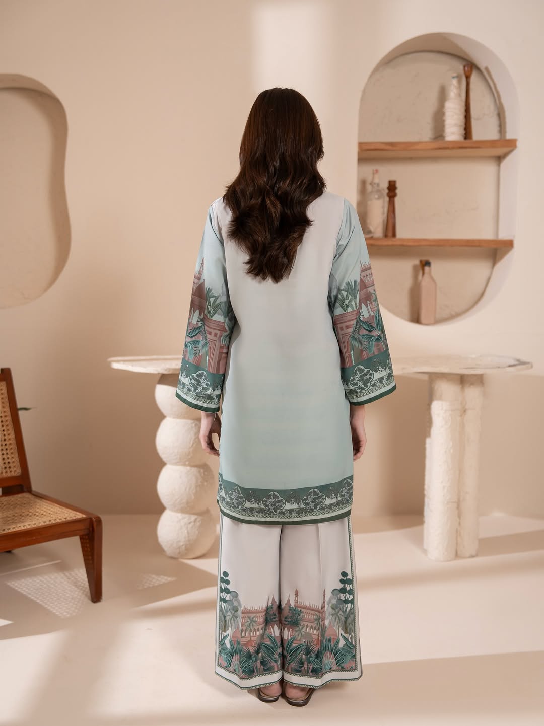 Mint Green Printed Co-ord Set for Women