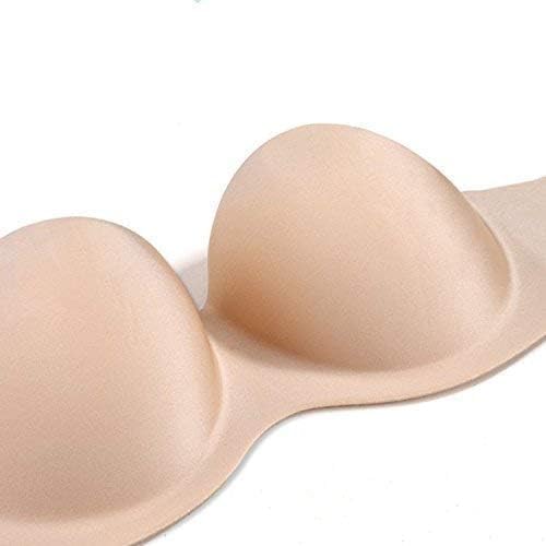 IKIRA Strapless Padded Bra for Women |Push Up Tube Bra with Transparent Silicone Adhesive Back Strap for Off Shoulder, Blouse (Beige and Black) Pack of 1 Free Size