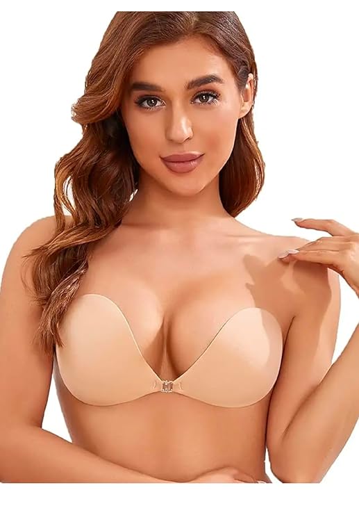 AKHIRAH Women's & Girl's Strapless Wire Free Stick On Invisible Bra (Bust -30,32,34)