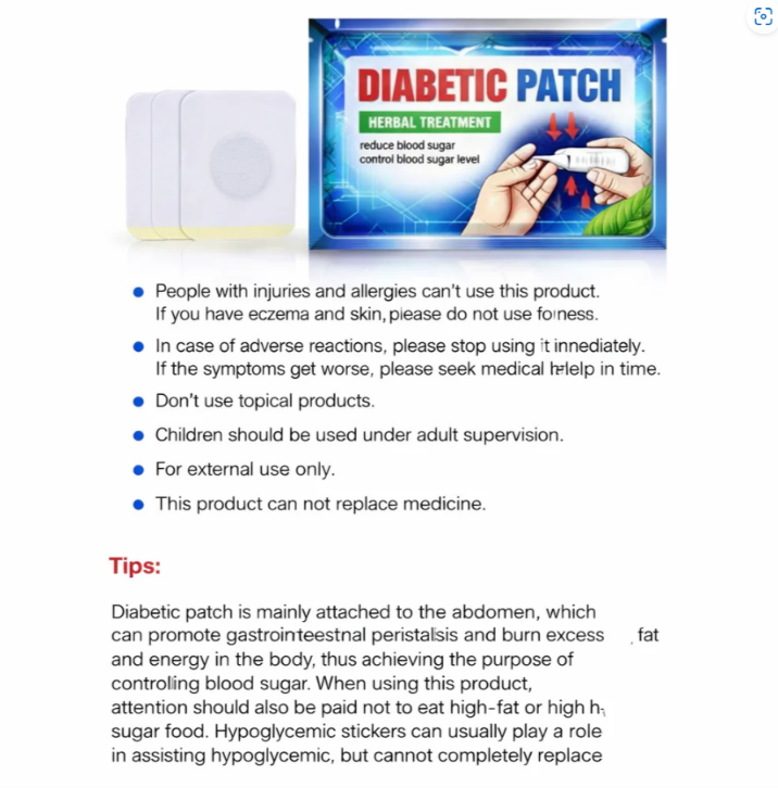 Diabetic - Blood Sugar Control Patch🌿(Pack of 10)@399🥳