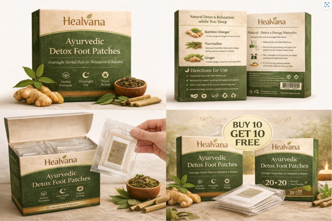 Healthvana Authentic Detox Patches ( Pack of 10)@399