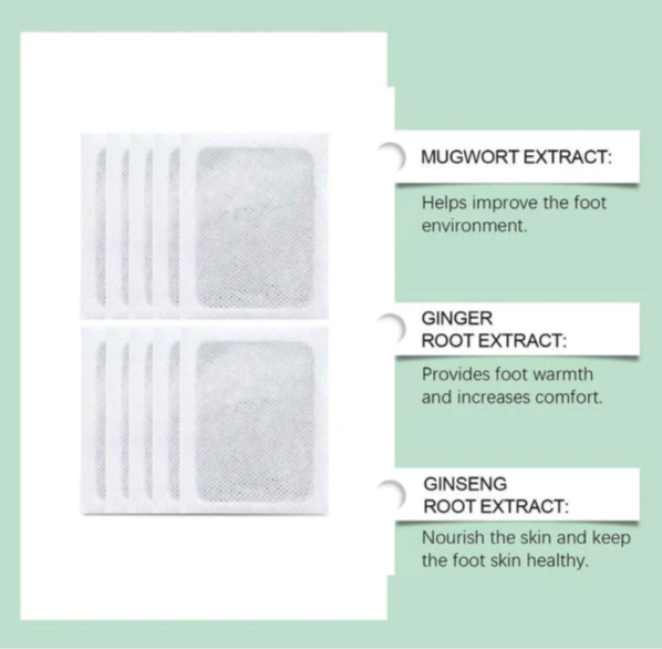 Foot patch Herbal And Gentle Ingredient (10 Pieces) Detox Foot Pads Natural Ingredients for Sleep Aid Pain Relief Toxin Removal with Bamboo Vinegar and Acupoint Micro-Massage Technology
