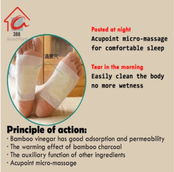 Foot patch Herbal And Gentle Ingredient (10 Pieces) Detox Foot Pads Natural Ingredients for Sleep Aid Pain Relief Toxin Removal with Bamboo Vinegar and Acupoint Micro-Massage Technology