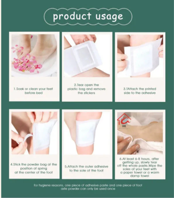 Foot patch Herbal And Gentle Ingredient (10 Pieces) Detox Foot Pads Natural Ingredients for Sleep Aid Pain Relief Toxin Removal with Bamboo Vinegar and Acupoint Micro-Massage Technology
