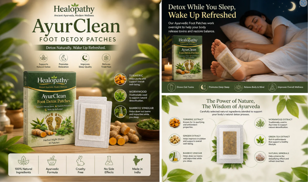 Helopathy Ayurclean foot Detox patches