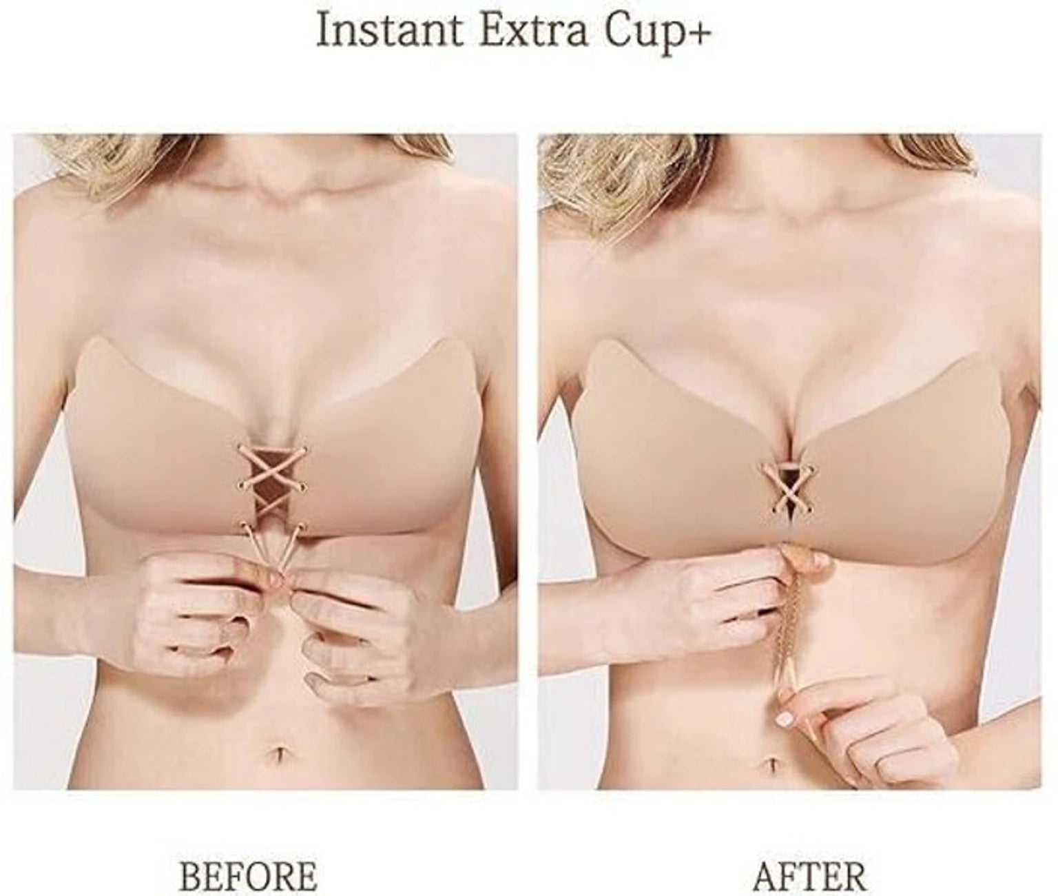 Women Stick-on Heavily Padded Bra (Beige Free Size