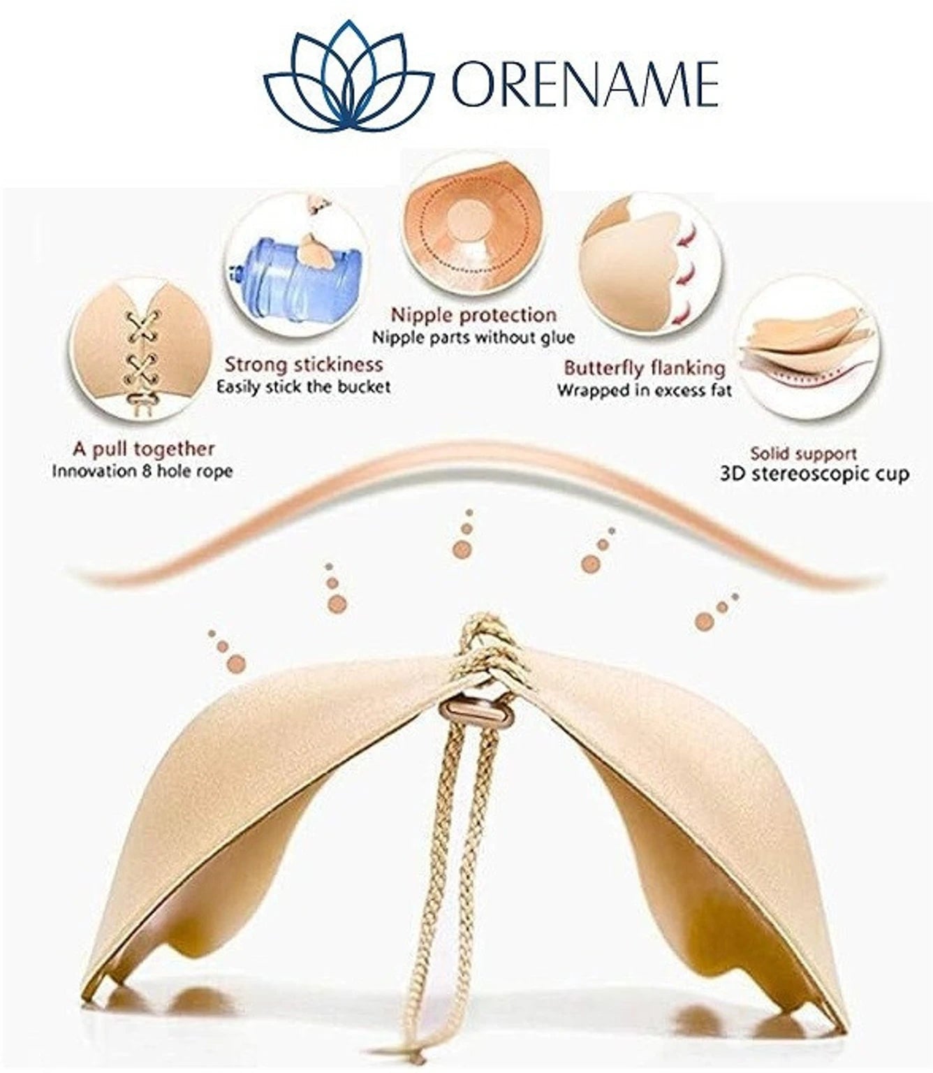 Women Stick-on Heavily Padded Bra (Beige Free Size